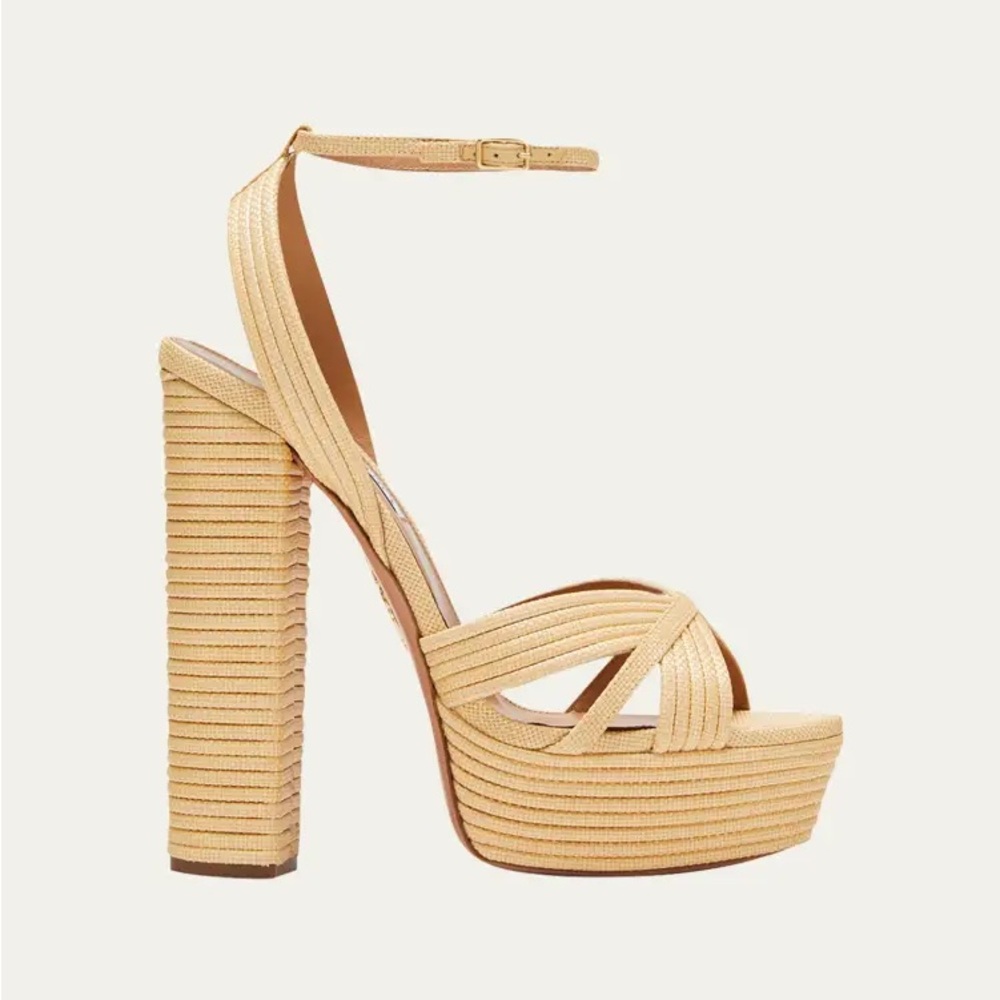 AQUAZZURA Sundance Plateau Platform Ankle-Strap Sandals